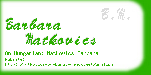 barbara matkovics business card